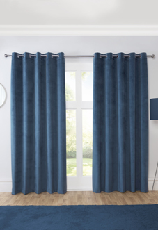 Casa (Blackout) Eyelet, Blue - Ready Made Curtains